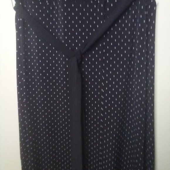 Merona Dress M Women Wrap Front Belt Short Sleeve Polka Dot Black White - Picture 11 of 16